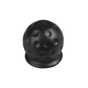 Copertura di protezione per gancio di traino Unitec a forma di pallina da golf, nera, per rimorchi auto.