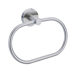 Nie Wieder Bohren Porta asciugamani Moon, cromo, 18,5 cm. Montaggio a parete senza forare.