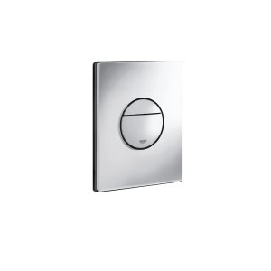 Placca di comando WC Grohe Nova Cosmopolitan bianca e acciaio inox per doppio scarico e start/stop.
