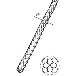 Geflochtenes Conacord Polypropylen Seil, Ø 8 mm, 7,5 m Länge, Detailaufnahme der Faserstruktur.