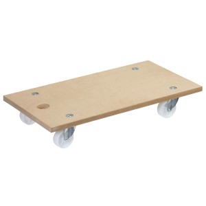 Wagner aide au transport en MDF avec 4 roues et trou de poignée, capacité de charge 200 kg.
