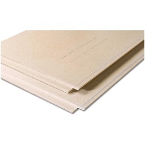 Pannelli in fibra di gesso Knauf Brio, 1.8x60x120 cm, vista dettagliata delle tavole impilate.