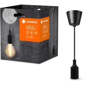 Lampada a sospensione nera Ledvance 1906 Vintage Bell, 117,5 cm, per interni.