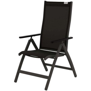 Sedia pieghevole Expert Plus, sedia da giardino antracite con schienale regolabile.