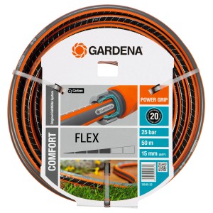 Gardena Flex-Schlauch 15 mm (5/8) x 50 m, tubo da giardino flessibile arrotolato.