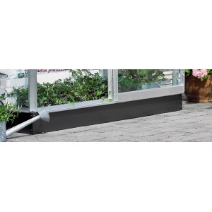 Base en acier noir pour serre Halls Altan 2, assure la stabilité.
