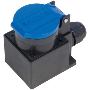 Prise en saillie Steffen T13 IP55, bleu-anthracite, pour pièces humides et extérieures.