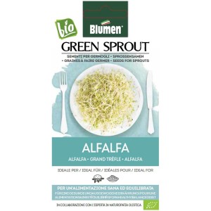 Semi germogli biologici di erba medica, confezione da 40g. Ideale per insalate.