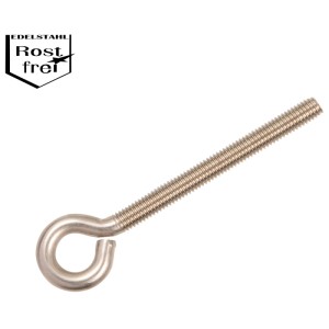 Bullone a occhiello M6 x 20 in acciaio inox antiruggine per fissaggi versatili.