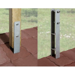 Weka Carport H-Anker-Set, verzinkt, 90x90 mm, zur sicheren Bodenbefestigung von Carports.
