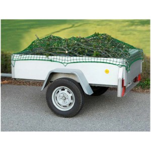 Rete per rimorchio Cartrend 2,2x1,5 m con elastico su rimorchio carico per il fissaggio del carico.