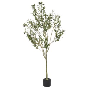 Pianta artificiale di olivo Beliani verde, alta 153 cm, in vaso.