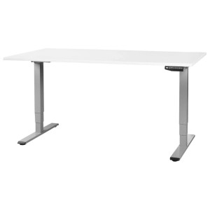 Contini Bürotisch höhenverstellbar Weiss Grau 64,5 - 130 x 180 x 80 cm