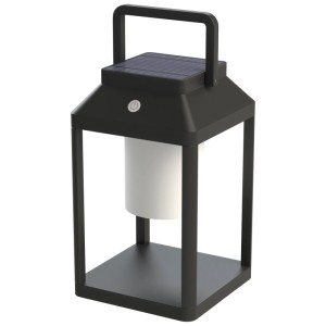 Lanterne solaire LED Schönenberger Mirach noire en aluminium, 25x15x15 cm.