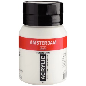 Bouteille de peinture acrylique Amsterdam Standard Series Blanc Titane, 500 ml.