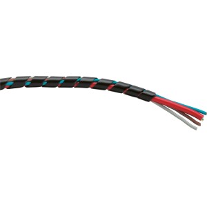 Gaine spirale noire OBI (Ø 8 mm, 5 m) pour protéger et organiser les câbles.