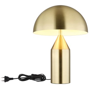 Globo Design-Tischlampe Atoma, messingfarben, Metall, ø 28cm. Elegante Leuchte für Wohnraum.
