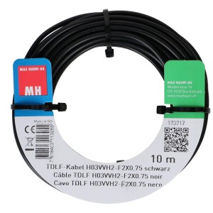 Cavo TDLF nero H03VVH2-F, 2x0,75 mm², 10 m, arrotolato.