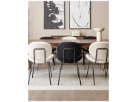 Beliani Chaise de salle à manger  Luana Bouclé Noir lot de 2