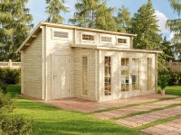 Carlsson Holz-Gartenhaus Pultdach Unbehandelt 550 cm x 392 cm
