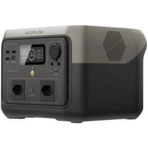EcoFlow River 2 Max Powerstation (version CH) avec 512 Wh. Générateur portable avec écran et ports.