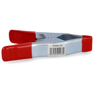 Morsetto per colla in metallo, 150 mm, con manici in plastica rossa per officina e casa.