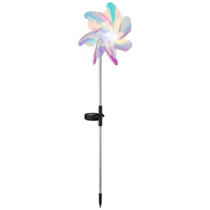 Globo LED-Solarleuchte Pira Windrad Transparent Höhe 71,5 cm