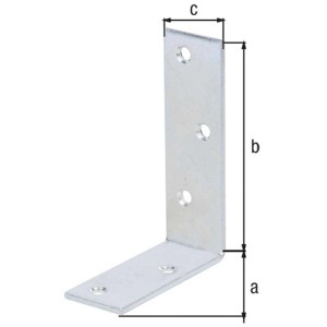 Angolo per travi in acciaio zincato, 100x30x75 mm, con fori per viti per costruzioni in legno.