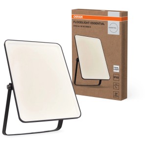 Osram LED Floodlight Essential, 50W, nero. Applique da esterno con luce bianca neutra e angolo regolabile.