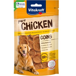 Vitakraft Pure Hühnchentaler 80g für Hunde, Kaustreifen mit Hühnchenfleisch.