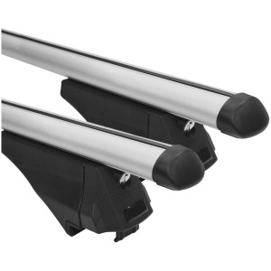 Fischer Alu-Relingträger CrossLine, taille L, 120 cm, argenté, pour montage sur le toit de la voiture.