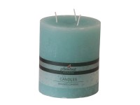 Stumpenkerze Raureif 3-flammig Mint