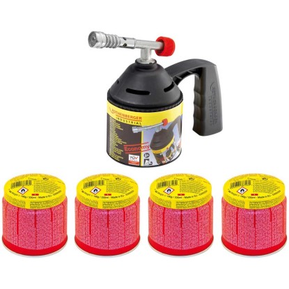 Rothenberger Lötlampen RoFlame Economy-Set inkl. 4 Gaskartuschen
