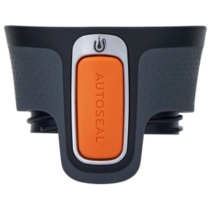 Coperchio del thermos Contigo West Loop in acciaio inox arancione con chiusura Autoseal.