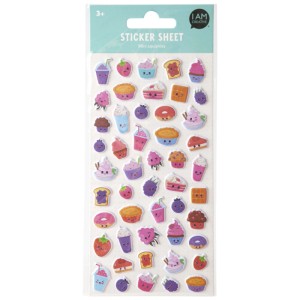 I Am Creative Mini-Sticker Puffy Smoothie Bogen (9x21cm) mit 3D Smoothie- und Dessertmotiven.