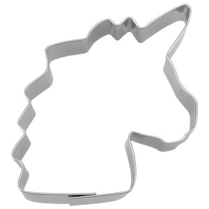 Einhornkopf Ausstecher aus Edelstahl, 8cm, ideal für Plätzchen und Bastelarbeiten.