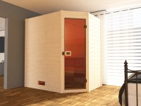 Weka Massivholzsauna Valida Eck 1 Glastür