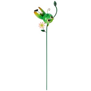 Mehrfarbiger Gartenstecker Insekt aus Metall, 1 Stück, als Dekoration für den Garten.