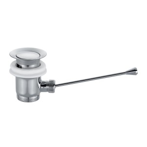 Bonde à clapet Diaqua avec trop-plein, laiton chromé pour vasques et plans de toilette.