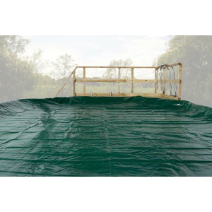 Bâche de couverture Weka verte renforcée en tissu pour piscine, ovale, 730x500 cm.