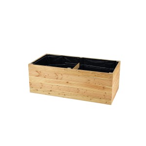 Carré potager rectangulaire en douglas, 100x200x72,5 cm, doublé d'une feuille.