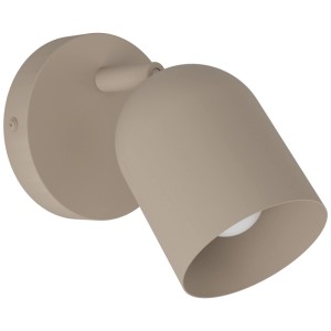 Spot mural Eglo Tilston, acier couleur sable, spot pivotant pour ampoules E14