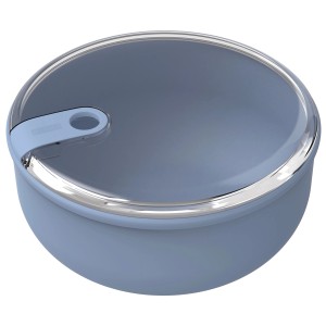 Contenitore rotondo blu Rotho Ela (1,8 l) con coperchio trasparente. Ideale per conservare gli alimenti.