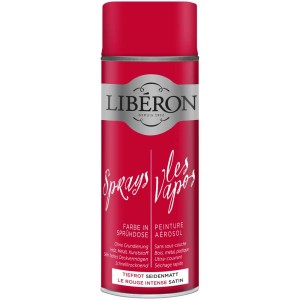 Libéron Sprühfarbe Tiefrot, seidenmatt, 0,4 l Dose. Effektfarbe für Holz, Metall, Kunststoff.