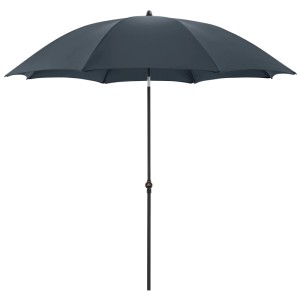 Runder Doppler Sonnenschirm Myzone Anthrazit Ø 200 cm. Mit neigbarem Stahl-Mittelmast für optimalen UV-Schutz.