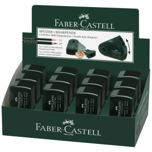 Faber-Castell Castell 9000 Doppelspitzdose in Grün für Standard- und Jumbo-Stifte.