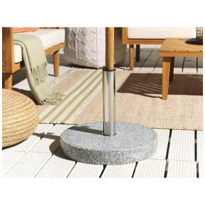 Base de parasol Beliani Ceggia en granit gris avec tube en acier inoxydable, Ø 45 cm.
