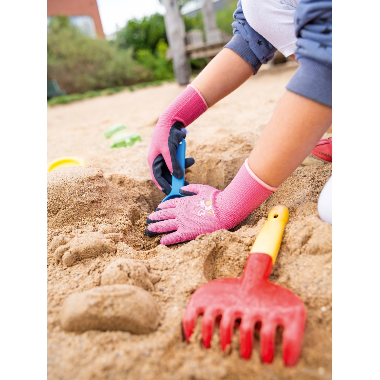 Gant pour enfant revêtement partiel latex naturel Pink ou Bleu T. 5