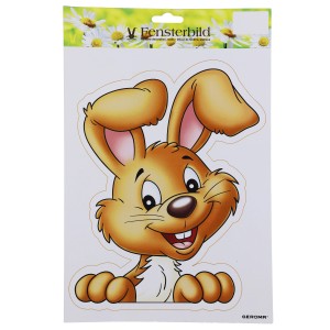 Adesivo per finestre con coniglietto, 21x32 cm, decorazione pasquale.