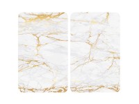 Wenko Glasabdeckplatten Universal Marmor Gold 30 x 52 cm / 2er-Set